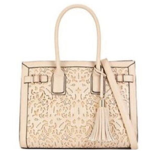 ALDO Aribella satchel bag beige Intricate laser-cut crossbody